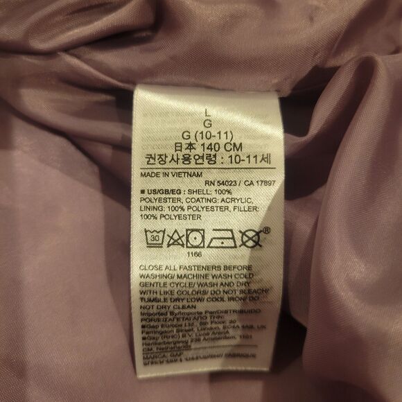 GAP Kids lightweight quilted puffer jacket In Lavender Size large (10-11) - Picture 7 of 8